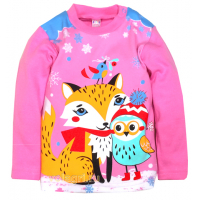 20-006227 "Fox and Owl" Джемпер для девочки, 1-4 года, розовый 20-006227 "Fox and Owl" Джемпер для девочки, 1-4 года, розовый